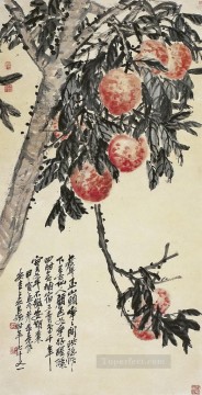  chinese oil painting - Wu cangshuo peach tree old Chinese